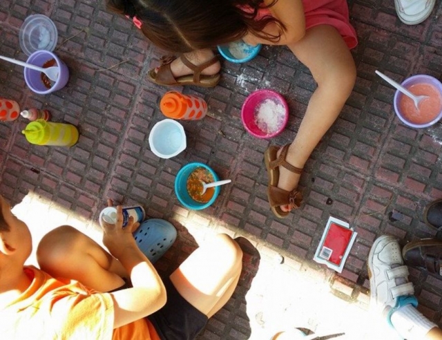 Manualidades en el patio